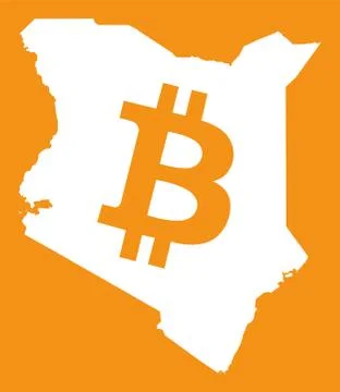 Kenya map with bitcoin crypto currency symbol illustration Stock Illustration