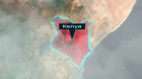 Kenya Map - Clouds Effect Stock Footage 267195838