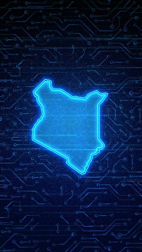 Kenya Map Digital Technology Opener Video stock 336312874
