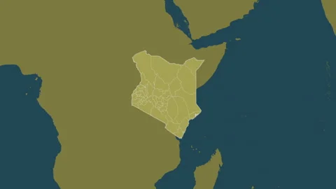 Kenya map - extract. Regions. Pattern. Stock Footage 241733309