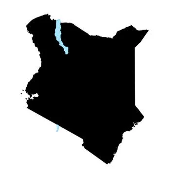 Kenya map - filled hand-drawn map Stock Illustration