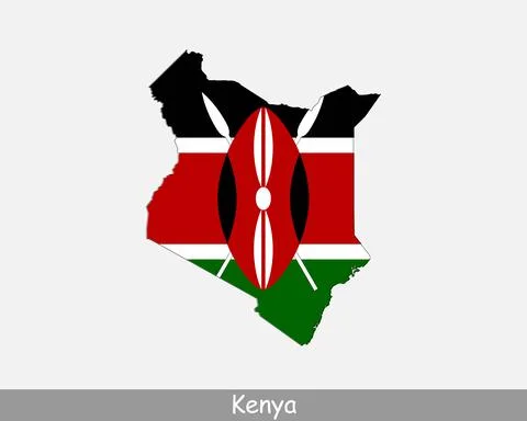 Kenya Map Flag Stock Illustration