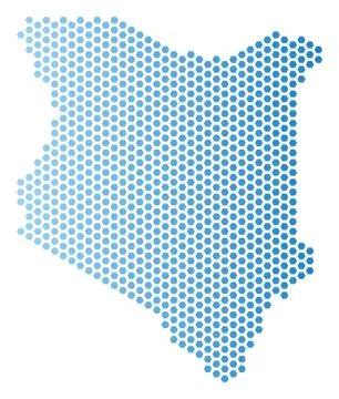 Kenya Map Hex-Tile Scheme Ilustração Stock