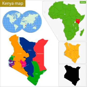 Kenya map Stock Illustration