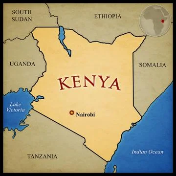 Kenya Map Stock Illustration