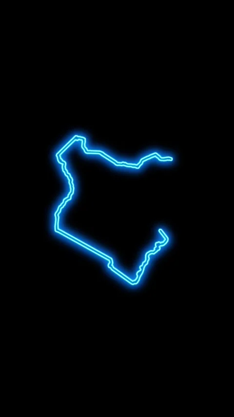 Kenya Map Outline Neon Lights Stock Footage 333056592
