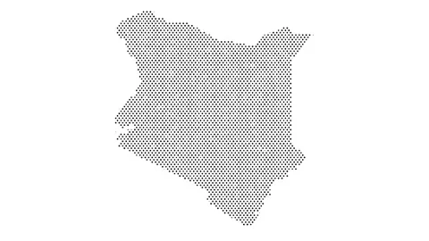 Kenya map from particles, dots. Digital silhouette. Abstract animation back.. Stock Footage 318018405