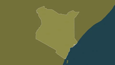 Kenya map - solid. Border. Pattern. Labels Stock Footage 321618107
