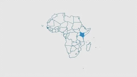 Kenya map on transparent background.Location of Kenya Stock Footage 319477135