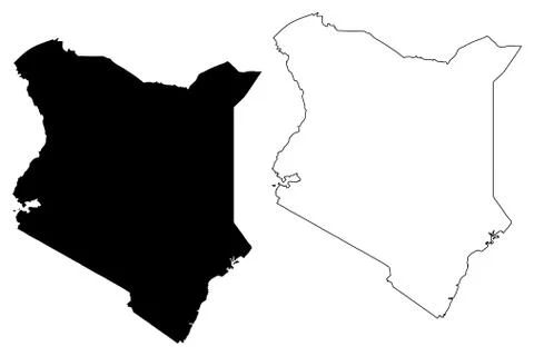 Kenya map vector Stock Illustration