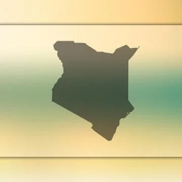 Kenya map. Vector silhouette of Kenya. Blurred background Stock Illustration