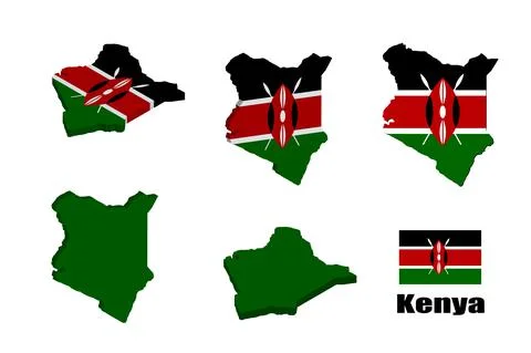 Kenya map on white background. vector illustration. Stock Illustration