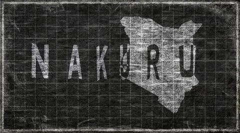 Kenya Nakuru Typography Map Stock Illustration