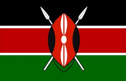 Kenya National Flag Stock Illustration