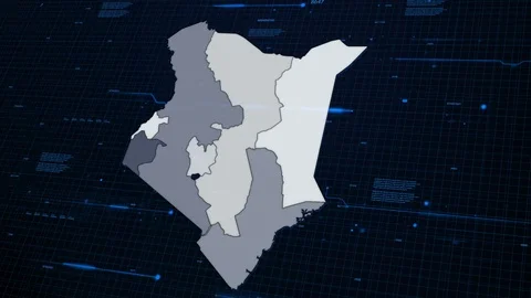 Kenya network map Stock Footage 87977426