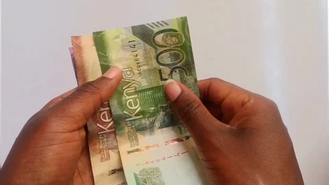 Kenya Notes Slow Count Stock Footage 128614121