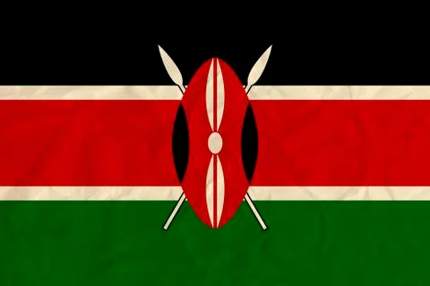 Kenya  paper flag Stock Illustration