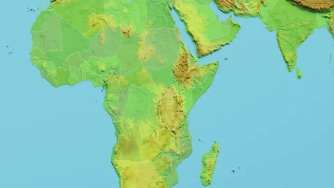 Kenya Republic Map 3D animated with Borders Video stock 348526854
