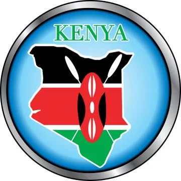 Kenya Round Button Stock Illustration