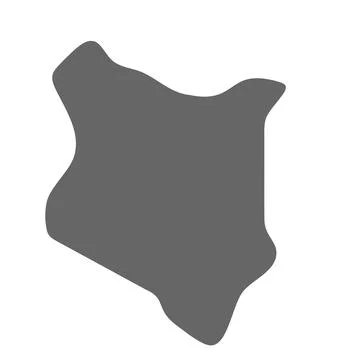 Kenya simplified smooth vector country map Illustrazione stock