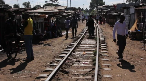 Kenya Slum Train Stock Footage 51743418