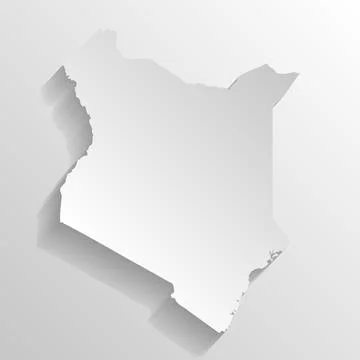 Kenya vector country map silhouette Stock Illustration