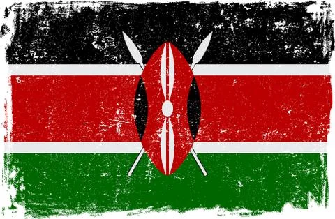 Kenya Vector Flag on White Stock Illustration