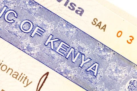 Kenya visa Foto stock