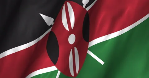 Kenya Waving Flag-4K Stock Footage 47006273