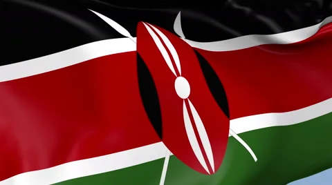 Kenya Waving Flag Background Loop Stock Footage 64214266