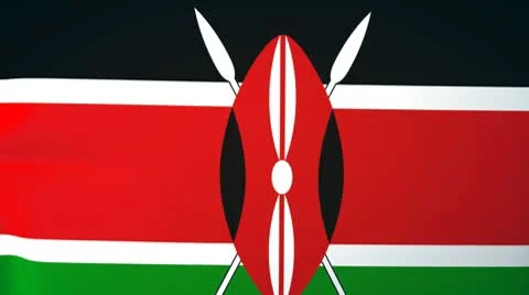 Kenya Waving Flag Stock Footage 10762070
