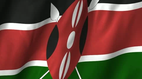 Kenya Waving Flag Stock Footage 12291967