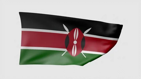 Kenya Waving Flag Transparent Alpha Stock Footage 274433175