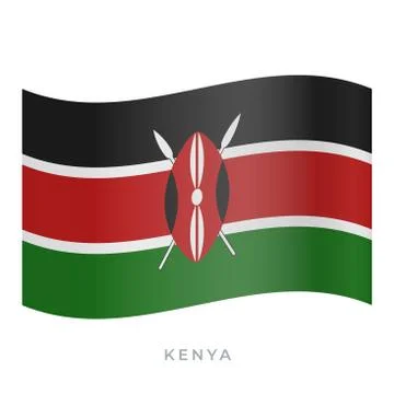 Kenya waving flag vector icon. Vector illustration isolated on white. 스톡 일러스트