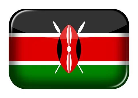 Kenya web icon rectangle button 스톡 일러스트