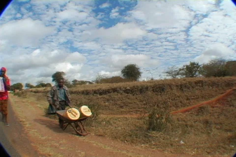 Kenya wheelbarrow 02 Stock Footage 608643