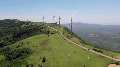 Kenya wind mill power station to comply with Paris agreement on renewable 動画素材 149485285