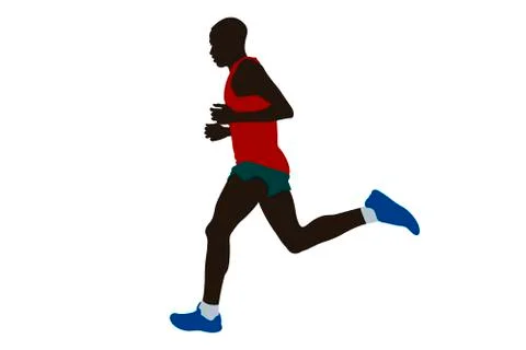 Kenyan athlete man runner Stockillustratie