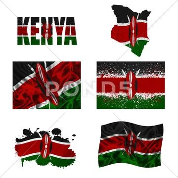 Kenyan flag collage Stock Illustration