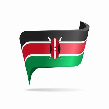Kenyan flag map pointer layout. Vector illustration. Stock Illustration