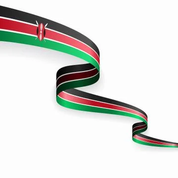 Kenyan flag wavy abstract background. Vector illustration. Stock Illustration