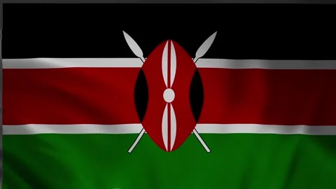 Kenyan Flag Wavy Animation Stock Footage 303700393