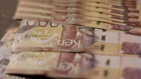 Kenyan Thousand notes spread on the floor 스톡 동영상 315540528