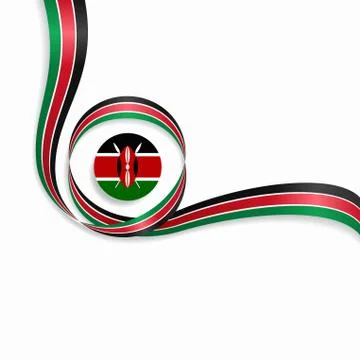 Kenyan wavy flag background. Vector illustration. Stock Illustration