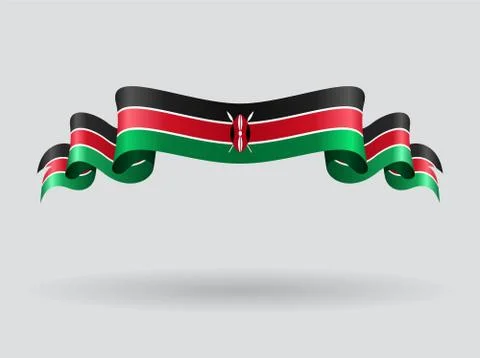 Kenyan wavy flag. Vector illustration Stock-Illustration