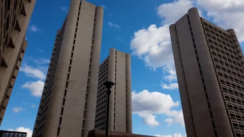 Kenzo Tange Towers Hyperlapse Stock Footage 125905985
