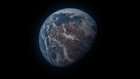 Kepler-186f – Artistic Visualization of a Potentially Habitable Exoplanet Stock Illustration