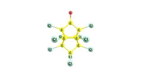 Kepone molecular structure isolated on white Stock Illustration