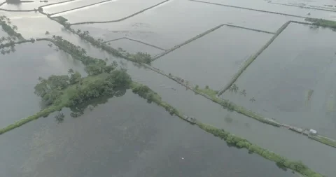 Kerala Backwater - Breathtaking Drone Shot - Rare Location Stock Footage