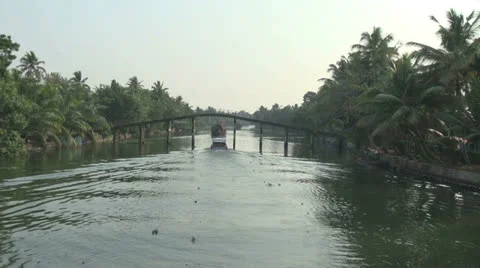 Kerala backwaters bridge  Stock Footage 24122367